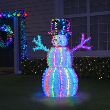 The 4' Snowman Light Sculpture for Christmas - Hammacher