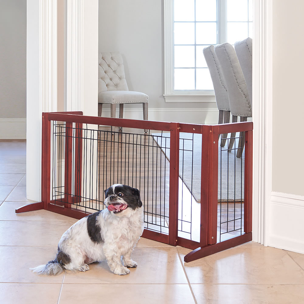 The Extra Wide Freestanding Expandable Pet Gate - Hammacher Schlemmer