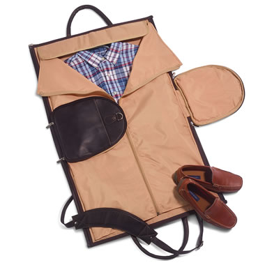 leather garment duffel bag