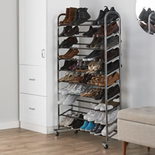 The Rolling 50 Pair Shoe Rack