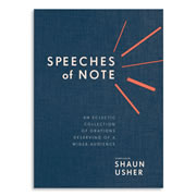 This is the illustrated collection of 80 of history&#8217;s most interesting, profound, and sometimes unknown speeches. Featuring oration from well-known speakers such as Abraham Lincoln, Wintston Churchill, and martin Luther King Jr., each speech is accompanied by a brief introduction to provide cultural context. Includes Richard Nixon&#8217;s stand-by speech in the event Neil Armstrong and Buzz Aldrin became stranded on the Moon as well as Kermit the Frog&#8217;s commencement address to graduates of Long Island University. Hardcover; 384 pages. 11" H x 8" W x 1 1/4" D. (1 1/4 lbs.)