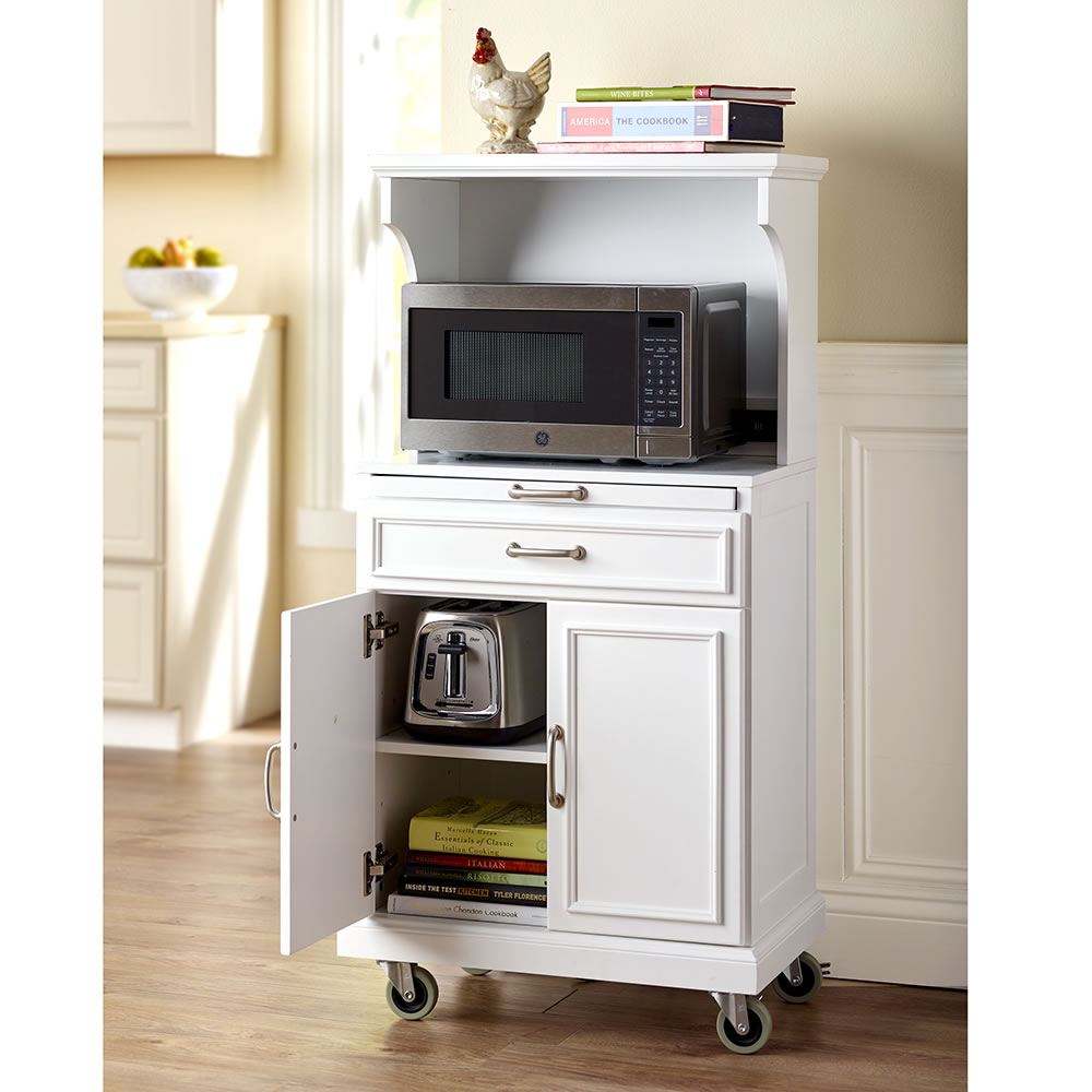 Portable Microwave Cart | Storage Cabinet - Hammacher ...