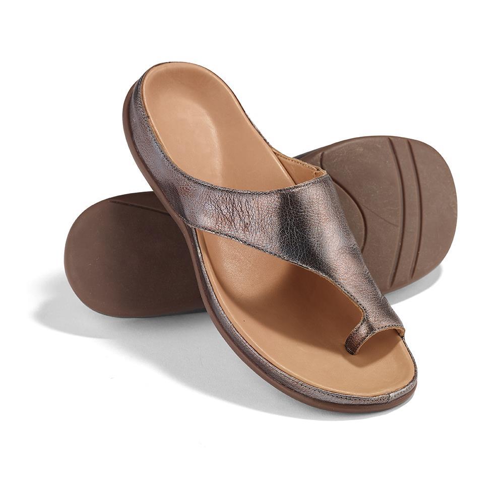 Bunion Concealing Slide Sandals - 11 - Gold