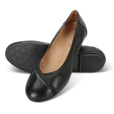 black ballet flats with arch support