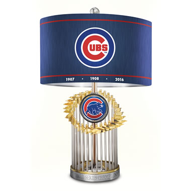 The Chicago Cubs World Series Commemorative Lamp Hammacher Schlemmer Hammacher Schlemmer, Cubs Baseball Lamp Shade
