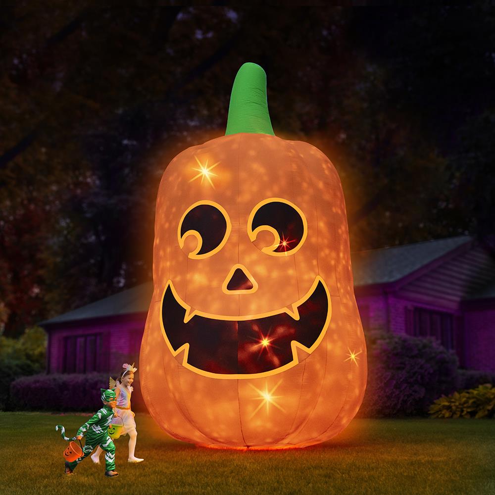 16' Glowing Inflatable Jack O' Lantern - 16 1/2' H X 8 1/2' D , Holiday Yard Decorations