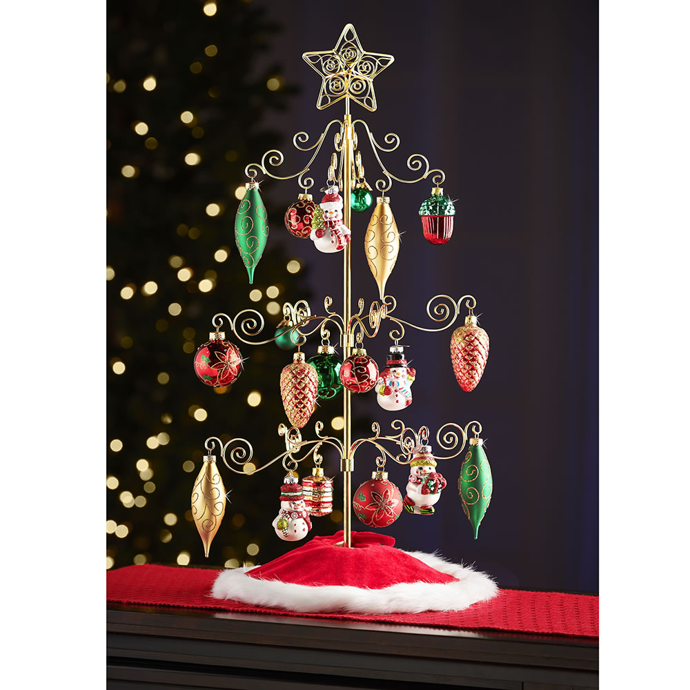 The Tabletop Rotating Ornament Display Tree - Hammacher Schlemmer