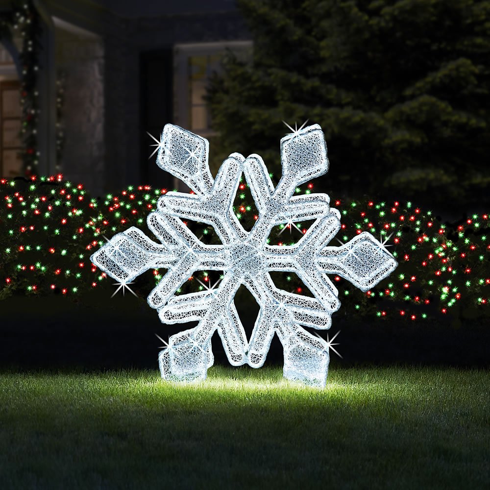 47 LED Lighted Twinkling Cool White Snowflake Christmas Outdoor Decoration