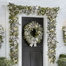 The Cordless Prelit Silver And Champagne Holiday Trim (Garland)
