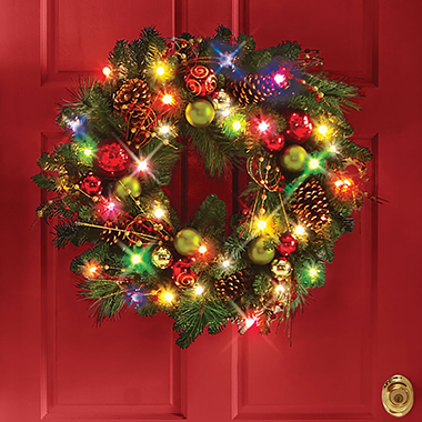 The Cordless Prelit Ornament Holiday Trim Hammacher Schlemmer - Cordless Lighted Wreaths For Outdoors The Cordless Prelit Ornament Holiday Trim Hammacher Schlemmer - Cordless Lighted Wreaths For Outdoors