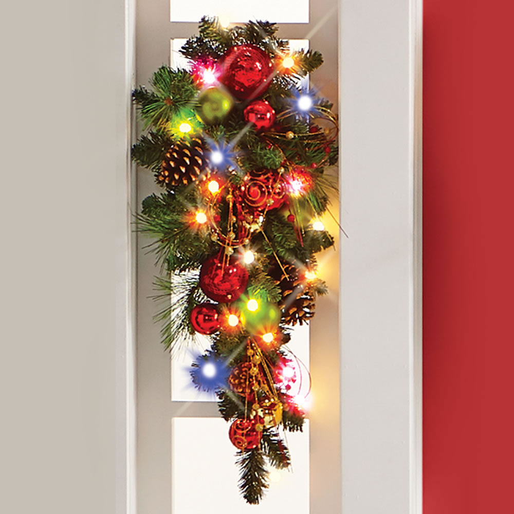 Garland Details about   The Cordless Prelit Ornament Holiday Trim