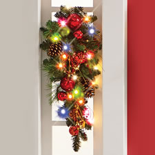 The Cordless Prelit Ornament Holiday Trim (Teardrop Sconce)