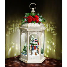 The Thomas Kinkade Illuminated Snowman Lantern