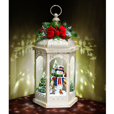 The Thomas Kinkade Illuminated Snowman Lantern