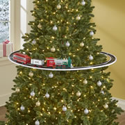 under tree christmas train