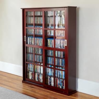 The Aficionado's Sliding Door 1,044 CD/468 DVD Library - Hammacher