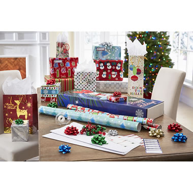 American Greetings Christmas Wrapping Paper Ensemble with Gift