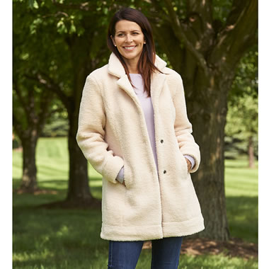 Plush 2024 sherpa peacoat