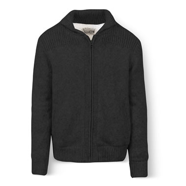 The Fleece Lined Heathered Wool Jacket (Black)