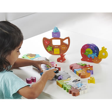 The 49 Piece Wooden Animal Puzzle Learning Set