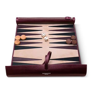 The Royal Warrant Leather Backgammon Game