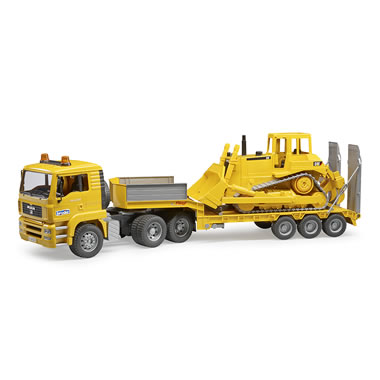The Caterpiller Bulldozer With Low Loader Truck