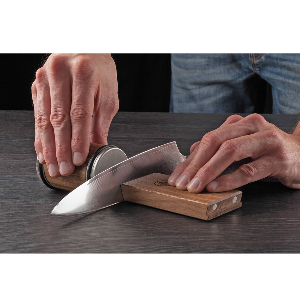 2024 Upgrade Rolling Knife Sharpener Tool Kit Engineered in Germany Magnetic Kitchen Knife Sharpener Roller Kitchen Knives Sharpener Kit with 15 