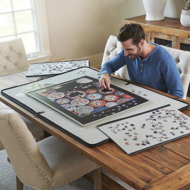 Jigsaw Puzzle Table for Adults Portable Large Puzzle Board with 4