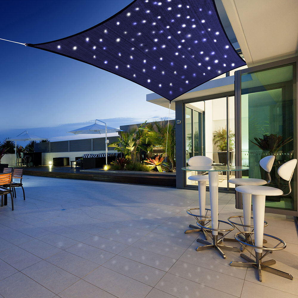 LED Starry Night Sunshade - Rectangle , Outdoor Lighting & Decor By Hammacher Schlemmer