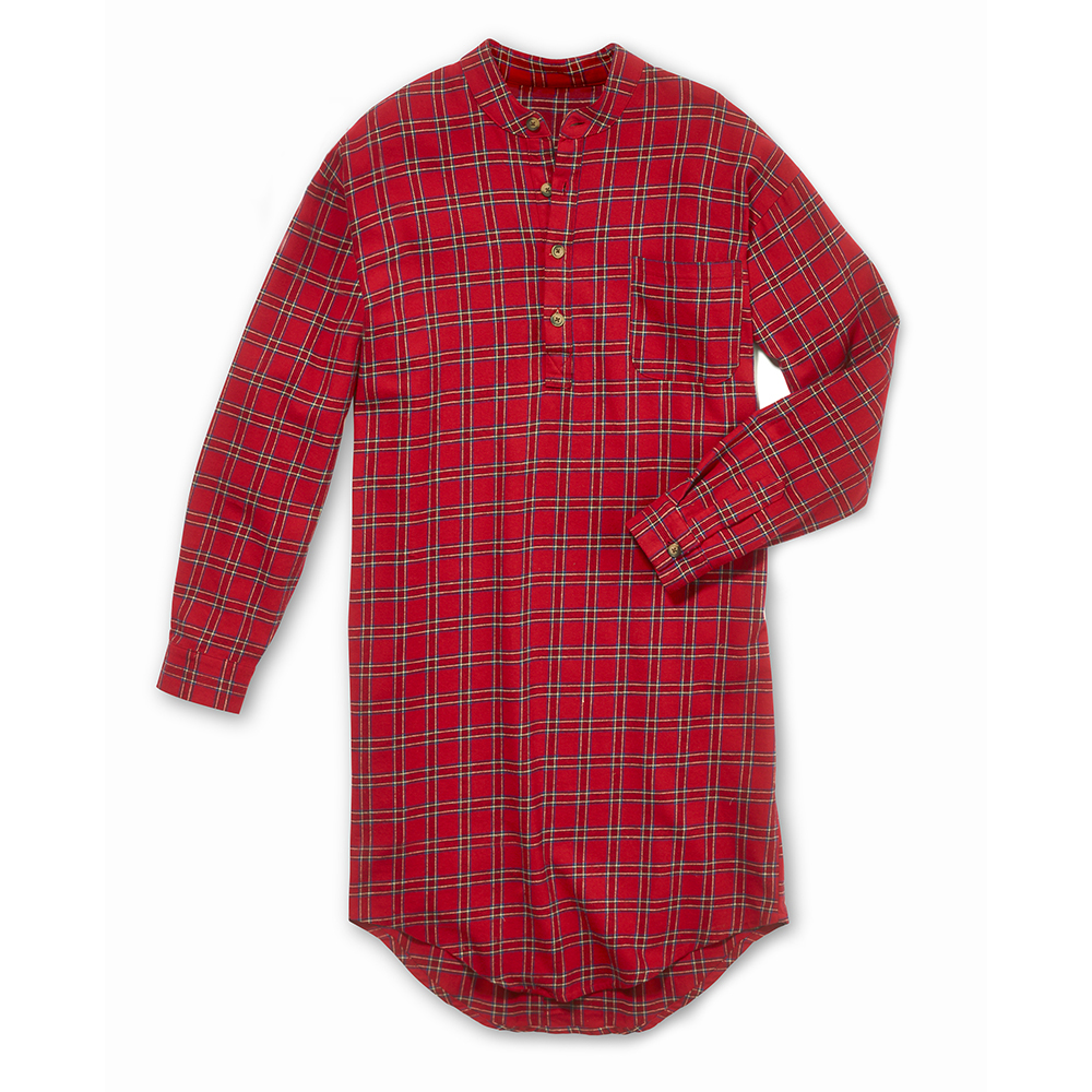 Genuine Irish Flannel Nightshirt - Small - Red
