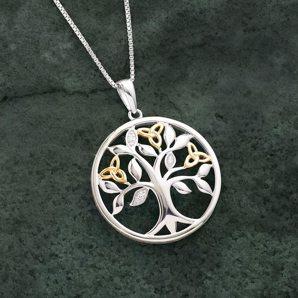 The Celtic Knot Tree of Life Diamond Pendant - Hammacher Schlemmer