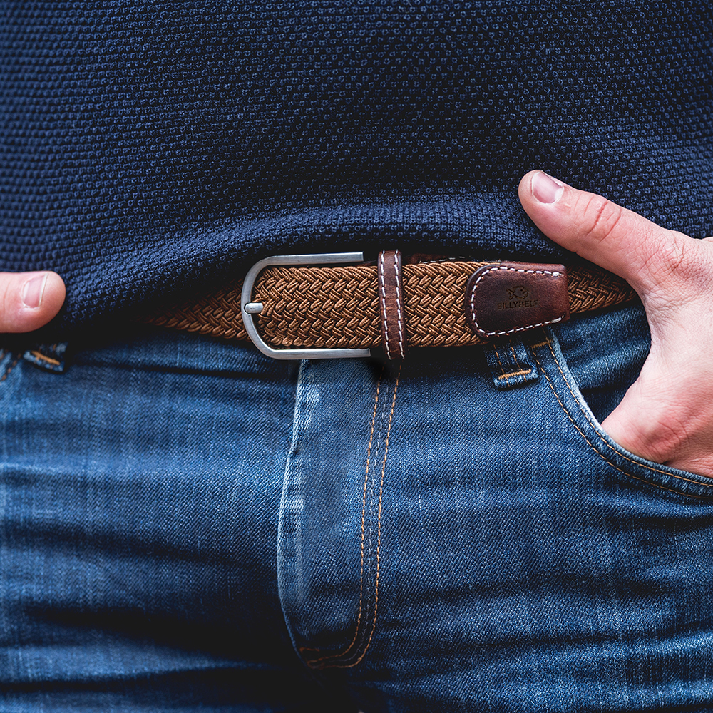 Perfect Fit Stretch Woven Belt - Brown