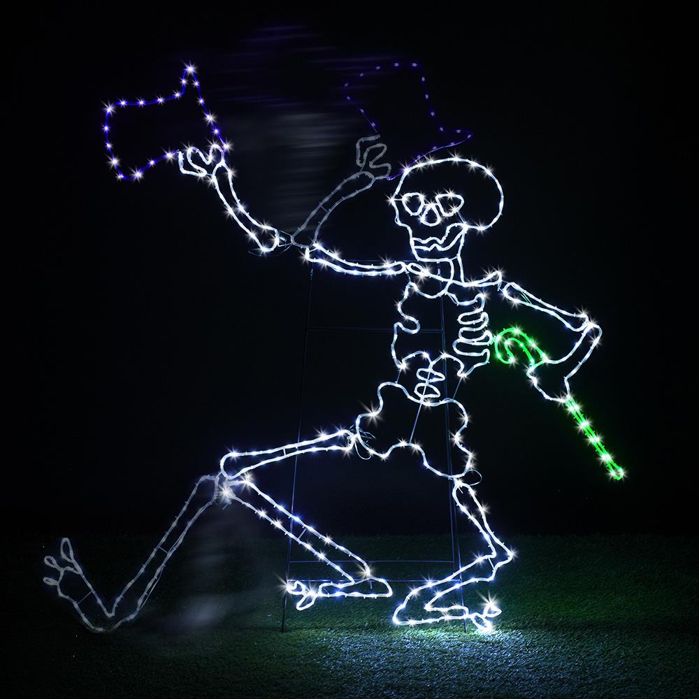5' Animated Dancing Skeleton - 5' H X 5' W - Green