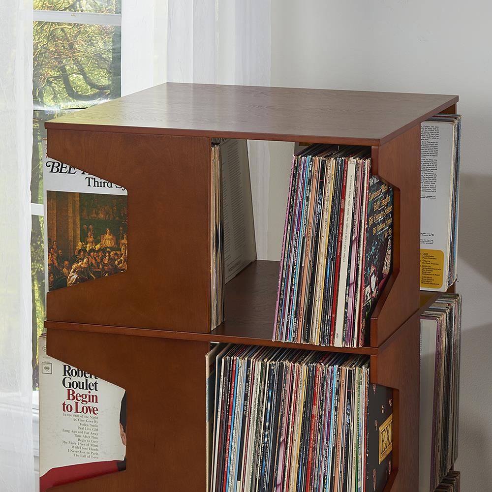 75 LP Vinyl Record Storage Holder, Solid Walnut Wood Record Holder for  Albums, B