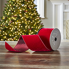 The 4" Velvet And Taffeta Burgundy Ribbon