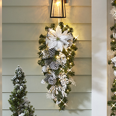 The Cordless Prelit Winter Forest Holiday Trim (Teardrop Sconce)