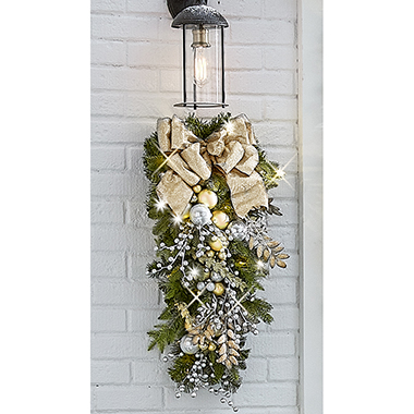 The Cordless Prelit Silver And Champagne Holiday Trim (Sconce)