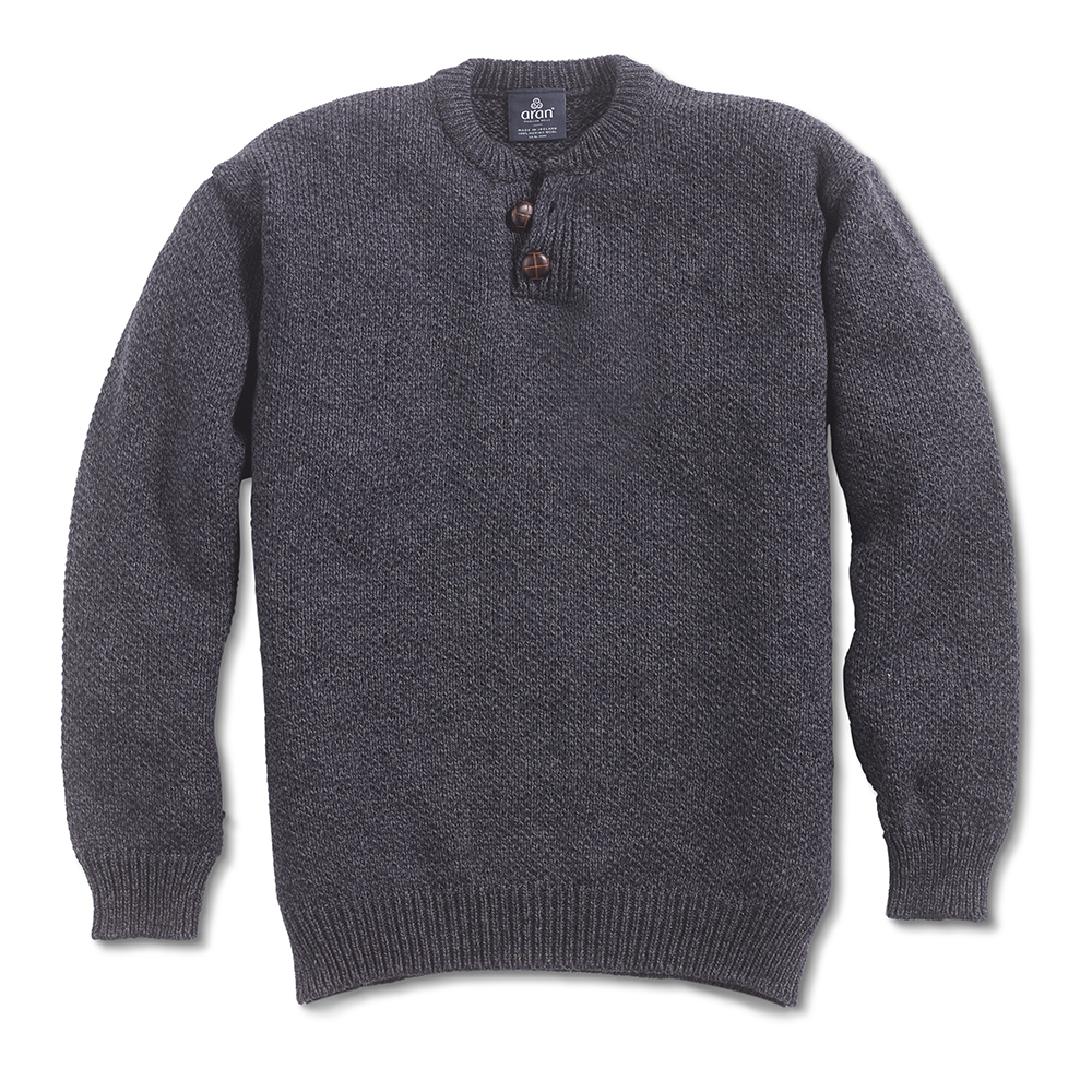 The Gentleman's Henley Lambswool Sweater - Hammacher Schlemmer