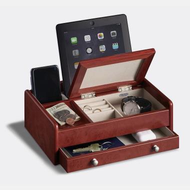 The Walnut Burlwood Organized Valet
