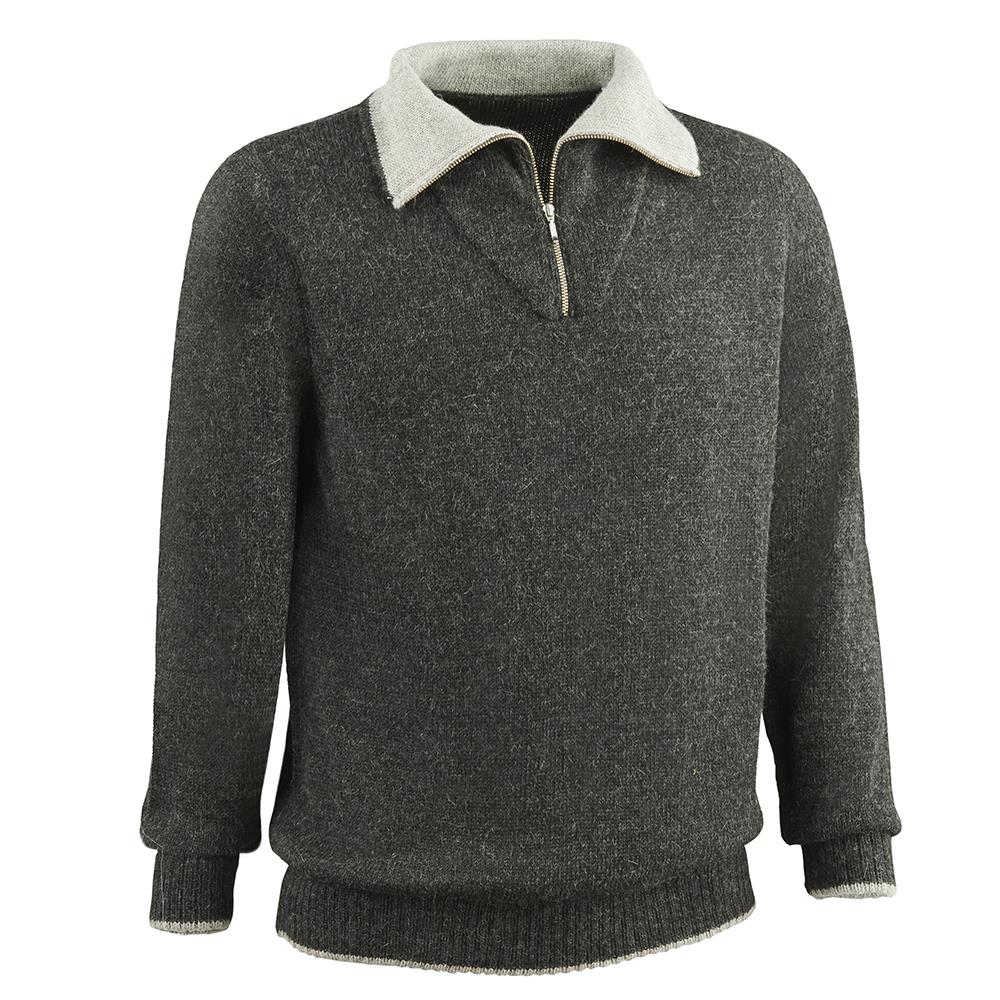 The Gentlemen's Alpaca Half Zip Sweater - Hammacher Schlemmer