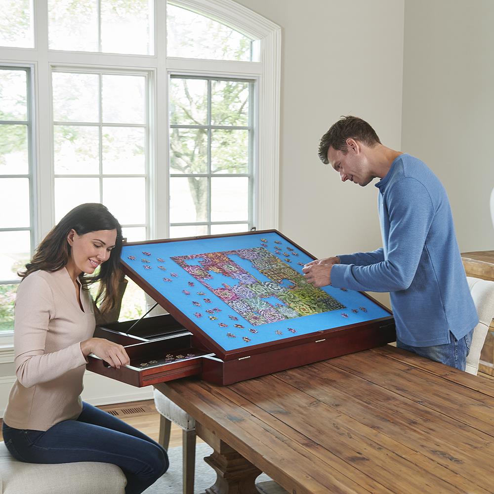 The Wooden Rotating Gaming/Puzzle Board - Hammacher Schlemmer