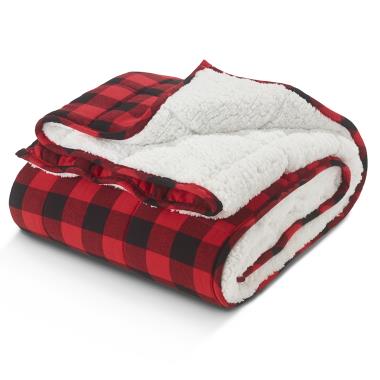 The Sherpa Lined Weighted Flannel Throw
