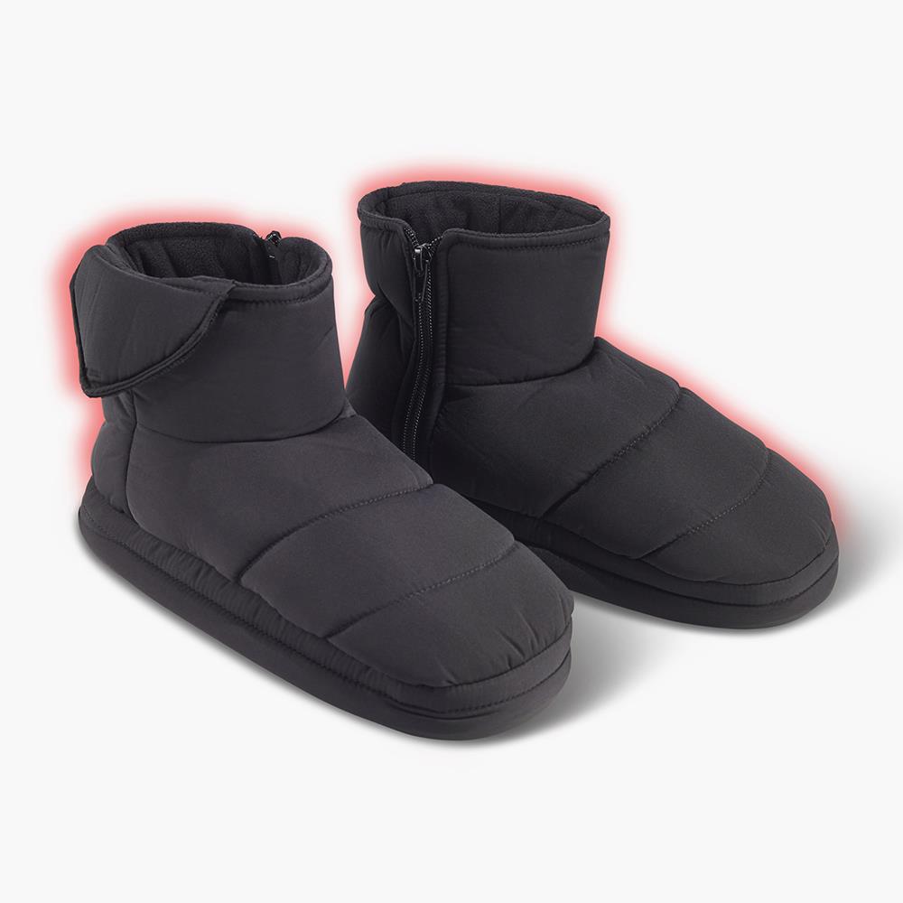 Indoor/Outdoor Heated Slippers - XL - Black
