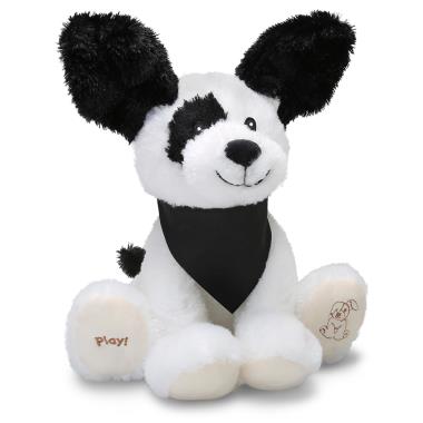 The Peek A Boo Animated Puppy Hammacher Schlemmer