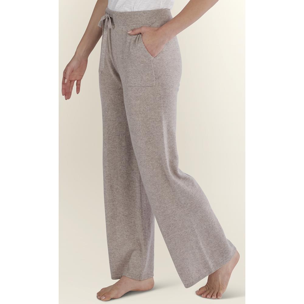 Pulcykp Women Cashmere Pants Soft Comfortable High-Waist Knitted