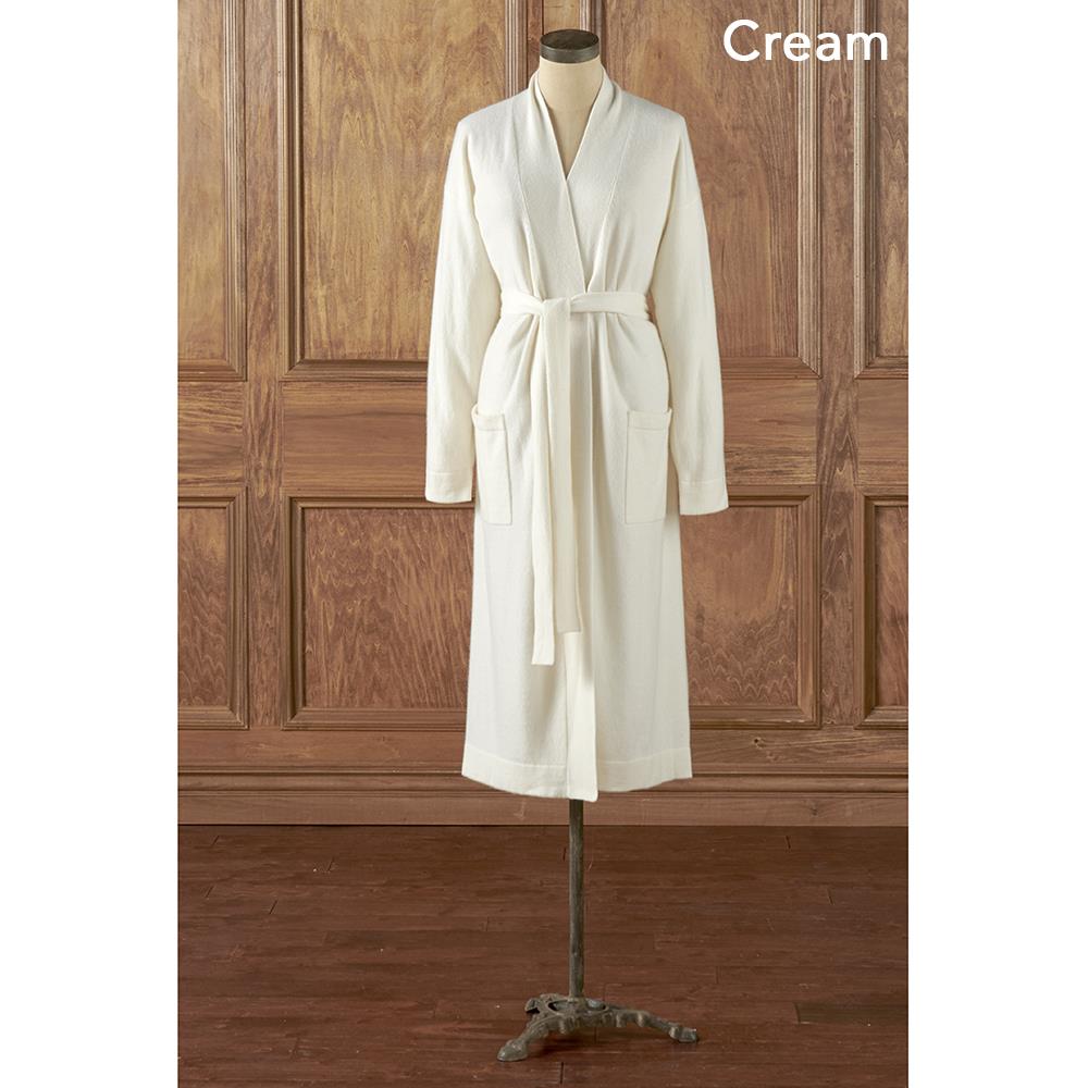 Full Length Washable Cashmere Robe - Medium - Cream