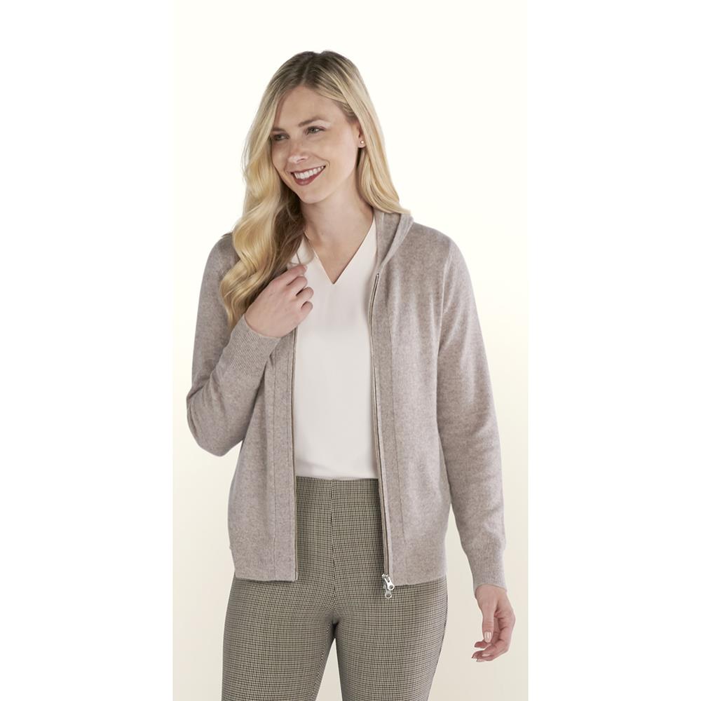 The Lady's Washable Cashmere Lounge Hoodie - Hammacher Schlemmer