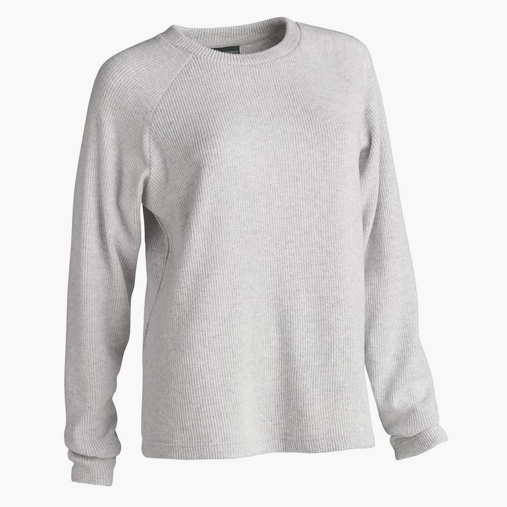 Plush Ribbed Loungewear Sweatshirt - Large - Grey