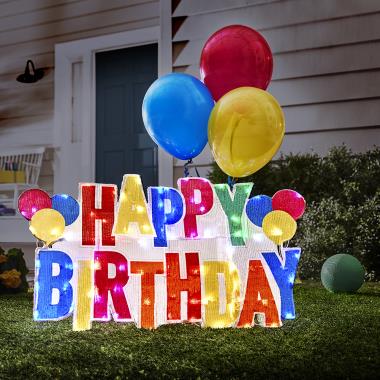 The Illuminated Happy Birthday Yard Sign