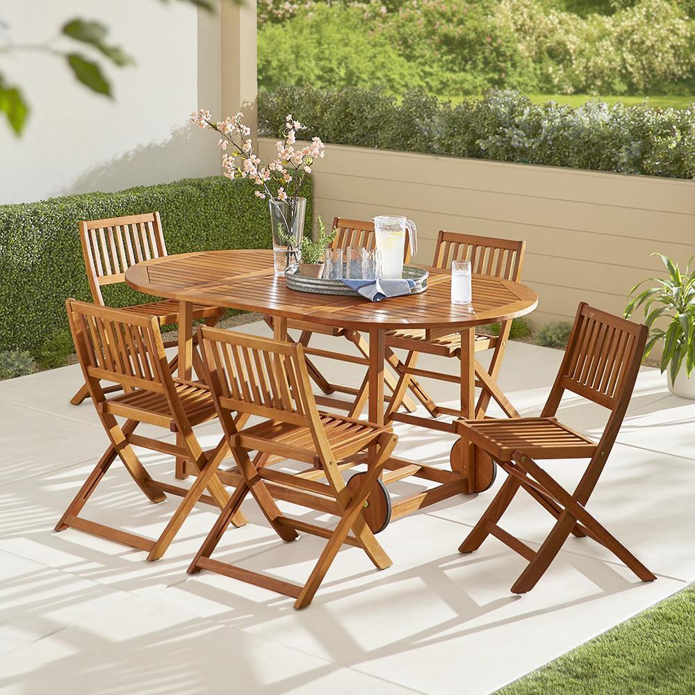 The Gateleg Patio Table And Six Stowable Chairs